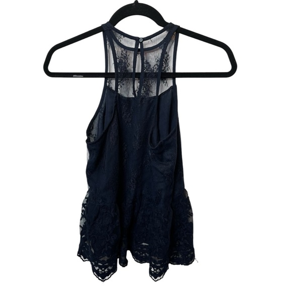 Abercrombie & Fitch Navy Blue Lace Tank Top – Size XS - Picture 2 of 2